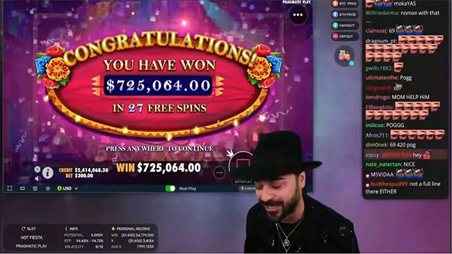 win von 725 k dollar roshtein