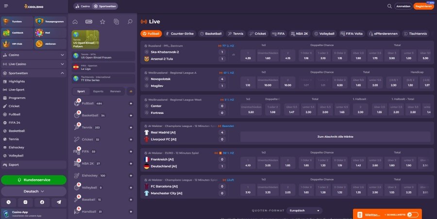 Coolzino Sportwetten