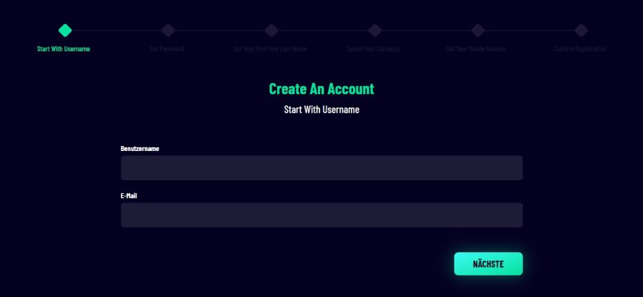 Vegaz Casino Create account