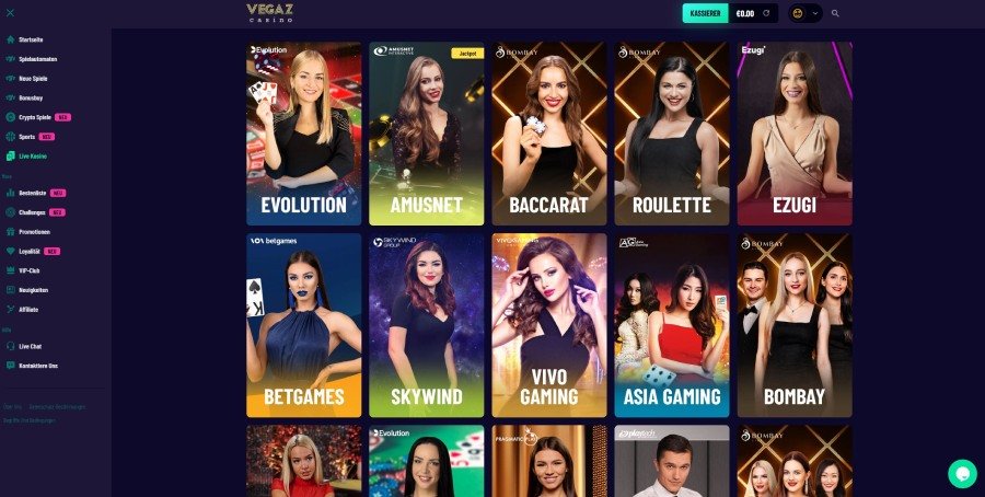 Vegaz Casino Live casino